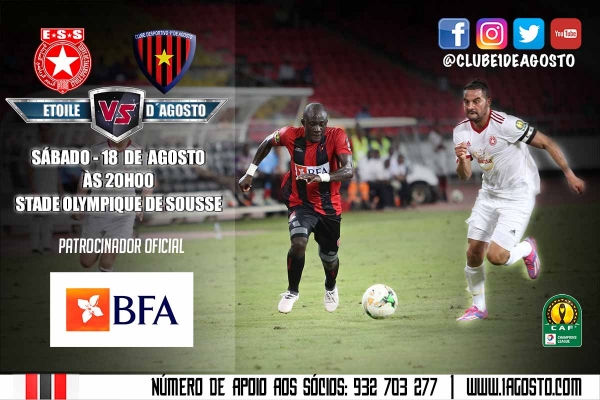 Sábado Defrontamos o Etoile du Sahel da Tunísia